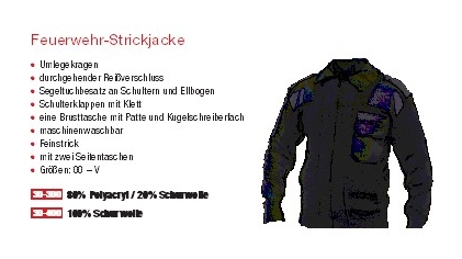 FeuerwehrStrickjacke Beschreibung